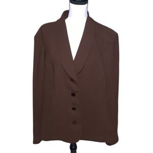 Donna B Taylor Brown 4 Button Blazer Office Formal Collared